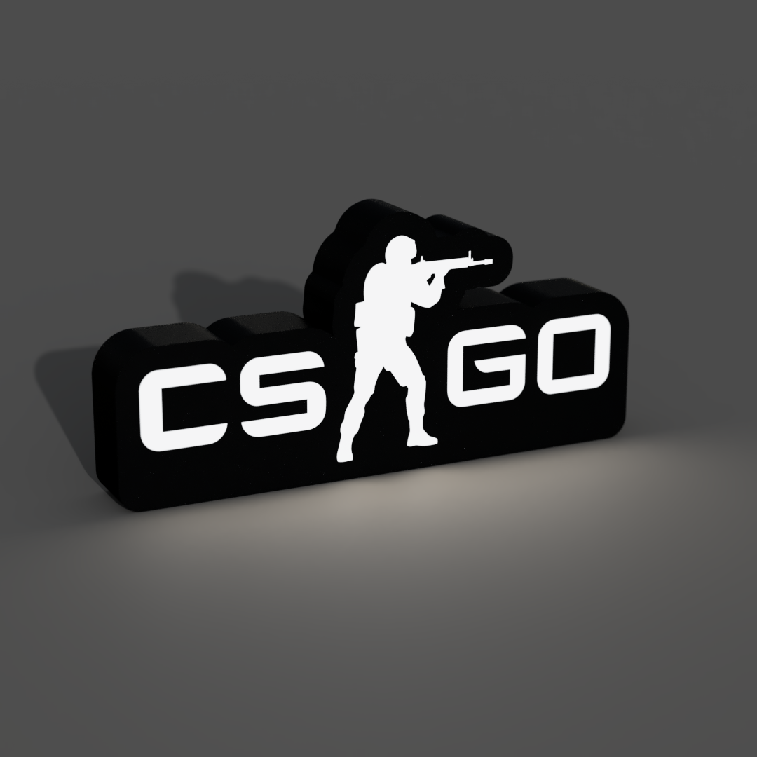 cs go leuchtkasten led lampe by braga3dprint kunst modelle csgo spiele spieler gaming spieldekor dekor spielhalle licht box lampenkasten gleiche schicht ams luminarien mehrfarbig 3D print model - Mito3D