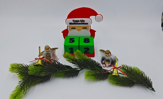 tage bis weihnachten kalender days christmas calendar by make3dtc household decor 2023 santa claus santaclaus 3d print model - Mito3D