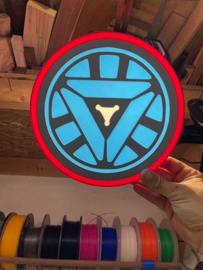 iron man arc reactor light box by websters creations art signs & logos led marvel hero super 3d print model - Mito3D