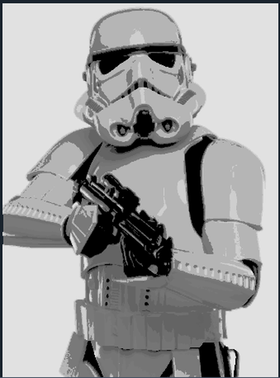 star wars stormtrooper 200-150mm hue forge by jans120 art 2d hueforge 2dart color starwars black white 3d print model - Mito3D