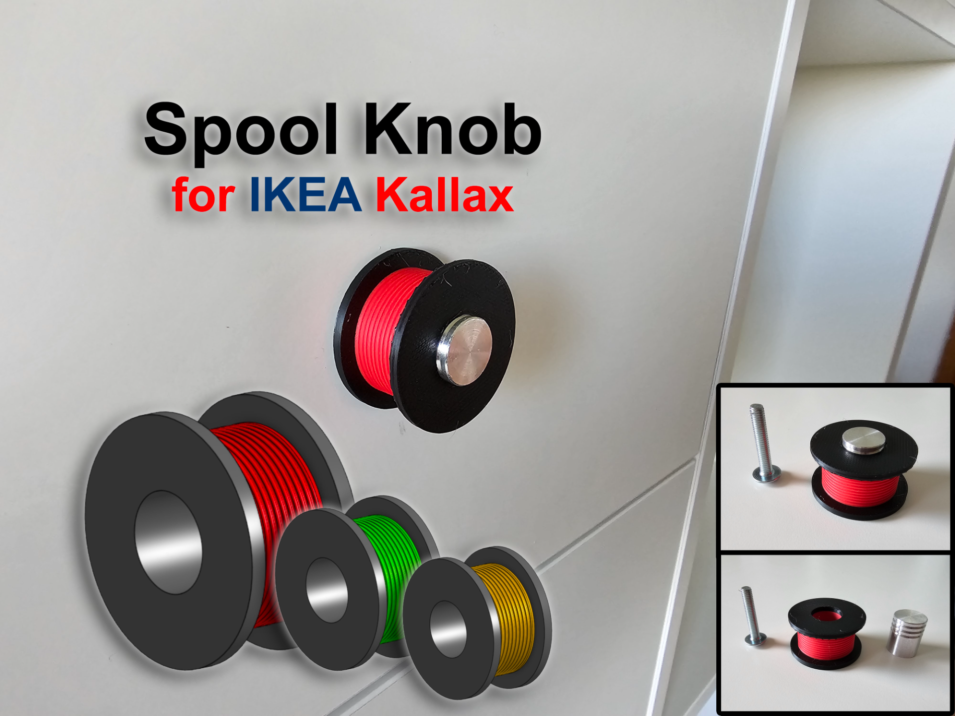 spule knopf ikea kallax beschleunigt by macyo42 haushalt büro griff knopf 3D print model - Mito3D