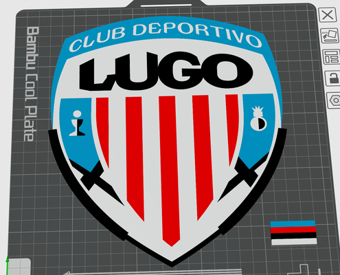 mehrfarbig schild of cd lugo by sagatxxx hobby diy sport draußen fußball futbol verein galicien escudo laliga la liga 3d print model - Mito3D
