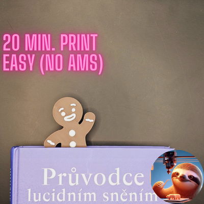 lebkuchen shrek lesezeichen by 3dsloth97 kunst 2d weihnachten niedlich einfach buch biikmarks schnell kinder 3d print model - Mito3D
