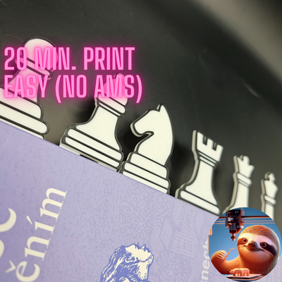 ajedrez conjunto marcadores by 3dsloth97 arte 2d rápido fácil niño impresión marcador 3d print model - Mito3D