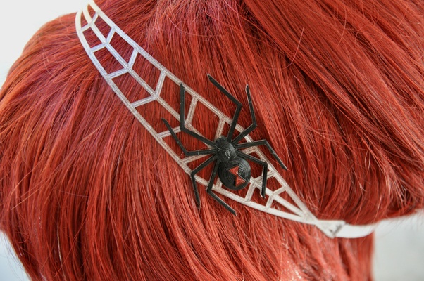 black widow spider headband by penolopybulnick fashion models halloween tinkercad instructables blackwidow accessory 3d print model - Mito3D