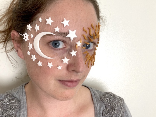 yüzer ay yıldızlar güneş ışınlar maskeli balo maske by penolopybulnick sahne cosplays maskeler kasklar cadılar bayramı tül moda 3d print model - Mito3D