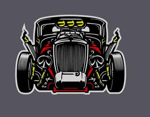 2d wicked ratrod hot rod by wizard7741 art classic 3d print model - Mito3D