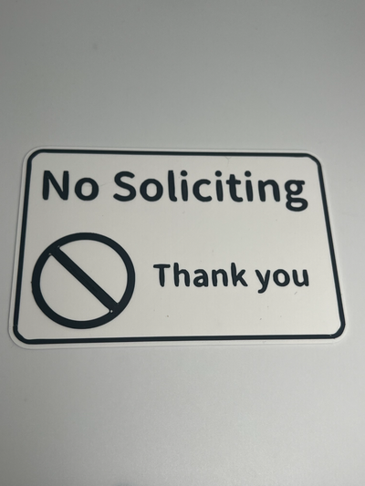 no soliciting sign by miles3d art signs & logos 3d print model - Mito3D