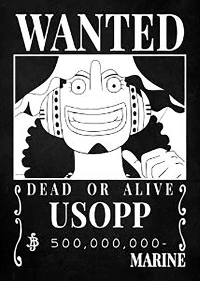 one piece wanted poster usopp hueforge by 3d prints week art 2d onepiece luffy sanji nami manga anime chopper wall funny ams multicolor collection color swap monkey d 3d print model - Mito3D