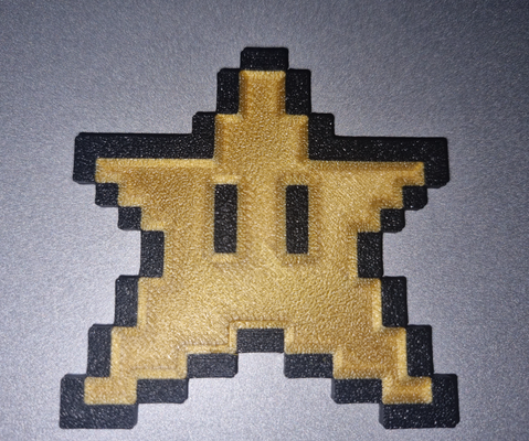 mario estrella by ladrillogeek arte moneda insignias 3d print model - Mito3D