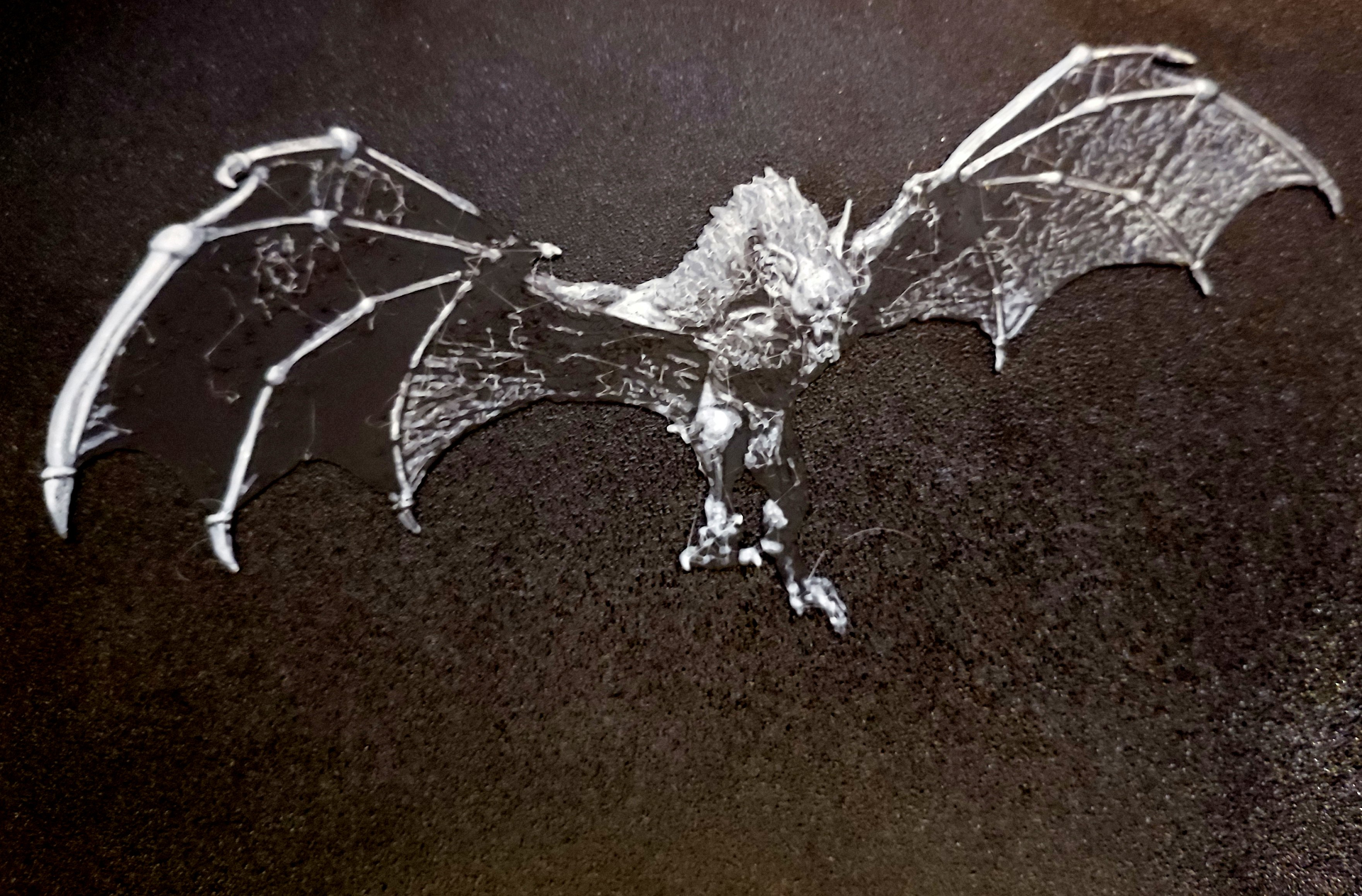 bat by classic 25 generative 3d model hueforge & lithophane halloween display sticker detailed black white skeleton demon monster filament painting cutout cut cute stl adorable realistic horror 3D print model - Mito3D