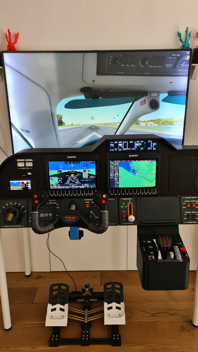 sim panneaux by diy 3d loisir électronique beyond3d impression imprimé mouche volant cockpit avion amusement jouer jeu simulateur msfs 2020 tbm 3d print model - Mito3D