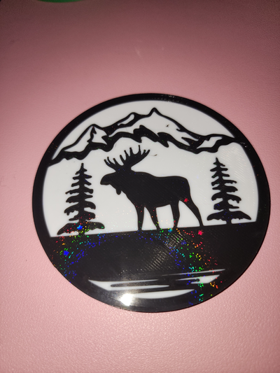 moose magnet by picture it household decor nature wildlife 3d print model - Mito3D