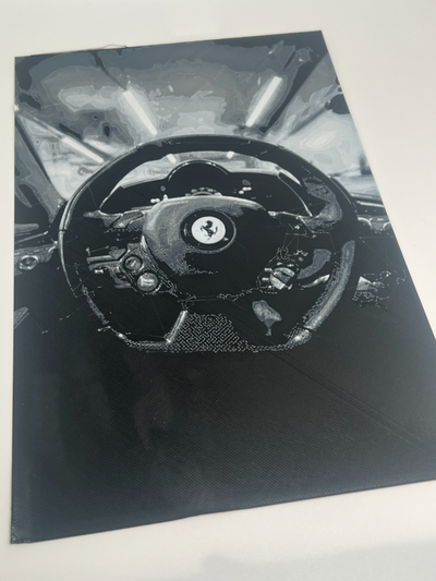 ferrari steering wheel by miles3d art 2d hue forge 3d print model - Mito3D