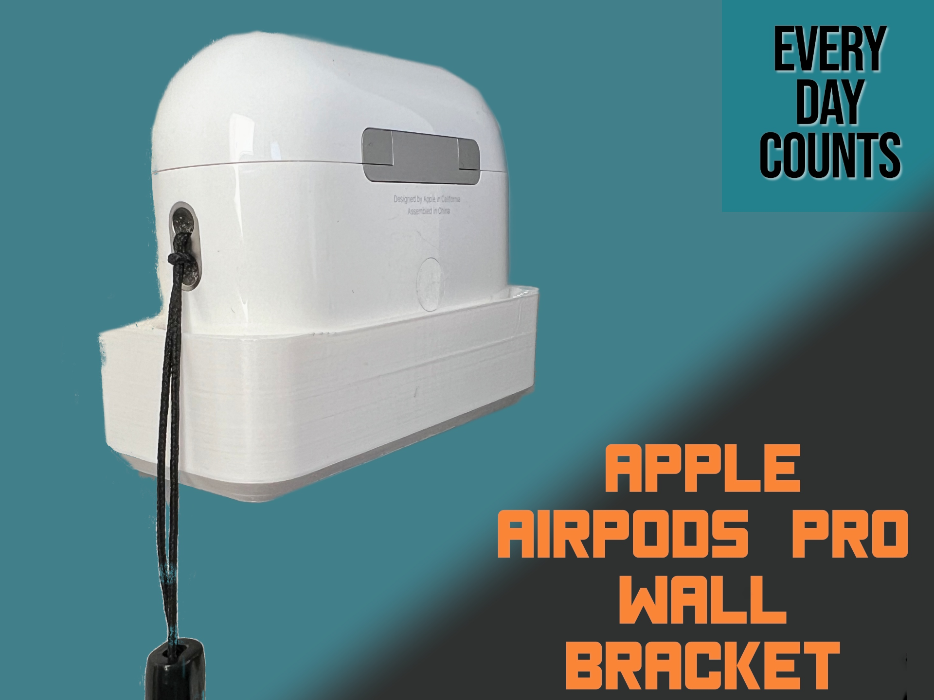 pomme airpods pro mur titulaire soutien by journée compte loisir diy électronique cas gaine 3D print model - Mito3D