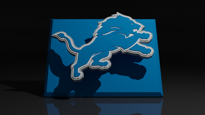 nfl detroit aslanlar yüzer logo işaret by hangar tasarımları sanat işaretler logolar aslan futbol renk 3d print model - Mito3D