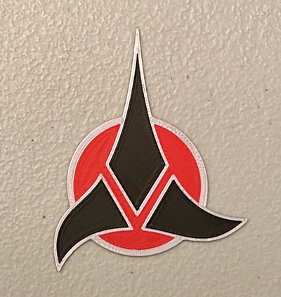 mehrfarbig klingonisch logo magnet by wow kunst 2d star wanderung 3d print model - Mito3D