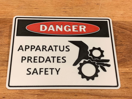 danger sign apparatus predates safety by ptrobot art signs & logos humor 3d print model - Mito3D