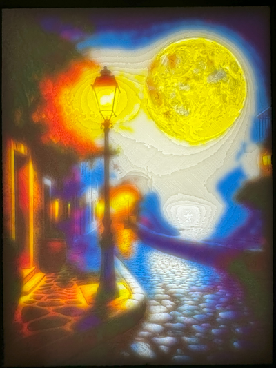 litofano rua canto by mikethespike arte 2d cmyk 2dart caixa luz clara lua colorida 3d print model - Mito3D