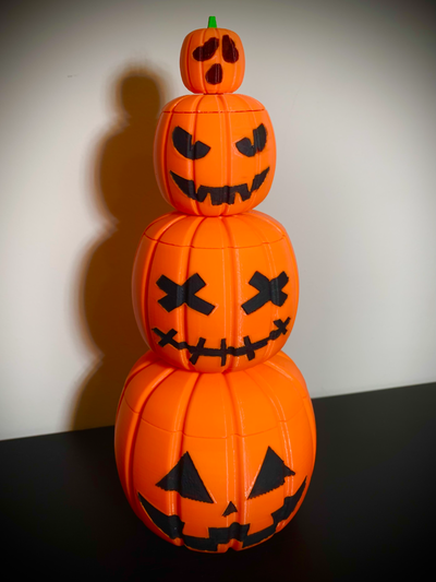empilement jack o' lanterns by nc designs ménage décor halloween 2023 citrouille citrouilles empilable nidification poupée amusement effrayant 3d print model - Mito3D