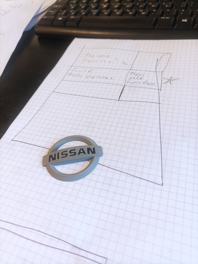 nissan logo by e bondarenko hobi kendin yap araçlar 240z 350z 370z anahtarlık rozet 3d print model - Mito3D