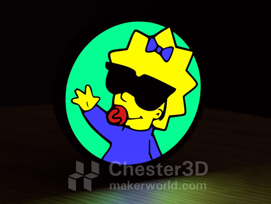 maggie simpson led lamp by chester3d household decor p1s bob 2023 bambulab lamps lace birthday homer halloween2023 light multicolor color multi christmas halloween a1 decoration ring ear gift krusty p1p necklace terwilliger neck lisa simpsons mini ams leds earring 3d print model - Mito3D