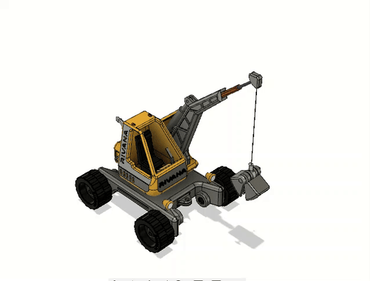 yellow pickup crane version 2 by black jack hobby & diy vehicles toys automotive thingiverse constructiontoys teleporter concept 3d print model - Mito3D