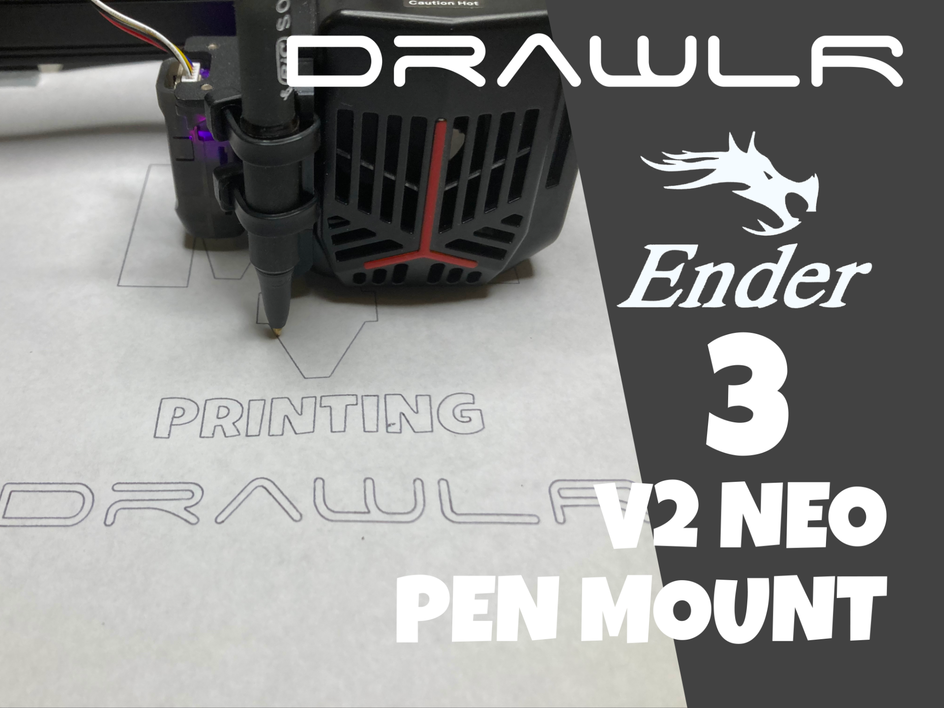 arrastrar universal bolígrafo lápiz montar ender 3 v2 neo by mm impresión 3d impresora accesorios ender3 v2neo ender3v2neo arte dibujar soporte 3D print model - Mito3D