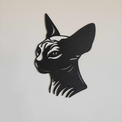 esfinge gato by satisarte arte 2d pared decoración mural hogar animal real 3d print model - Mito3D