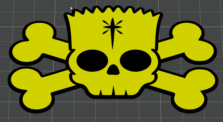 bart simpson skull - ams ready by ben miniatures people multicolour svg stl comic 3d print model - Mito3D