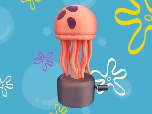 spongebob jellyfish mod remixed by jajaum3d art models toy decoration animal toys decor kids gear gears gift mechanical kid sea fun articulated cool geared homedecor novelty homedecoration mesmerizing spongebobsquarepants 3d print model - Mito3D