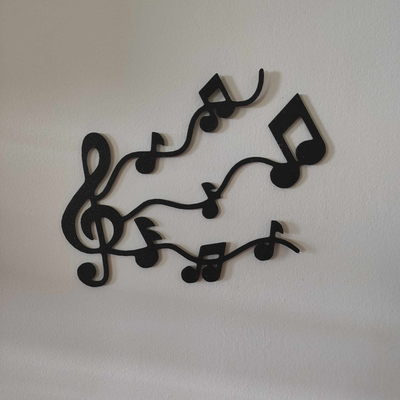 pared decoración música nota by satisarte arte 2d 2dart 3d print model - Mito3D