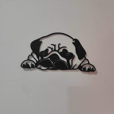 parete arredamento pug dormire by soddisfatto arte 2d 2dart cane carina animale decorazione 3d print model - Mito3D
