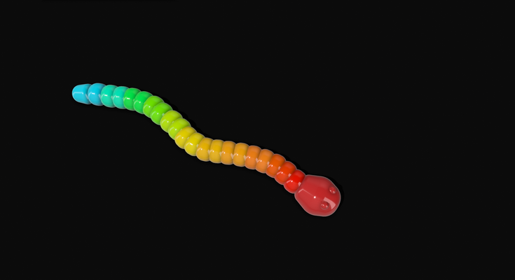 semplice gommoso verme by makersark3d arte sculture resina 3d print model - Mito3D