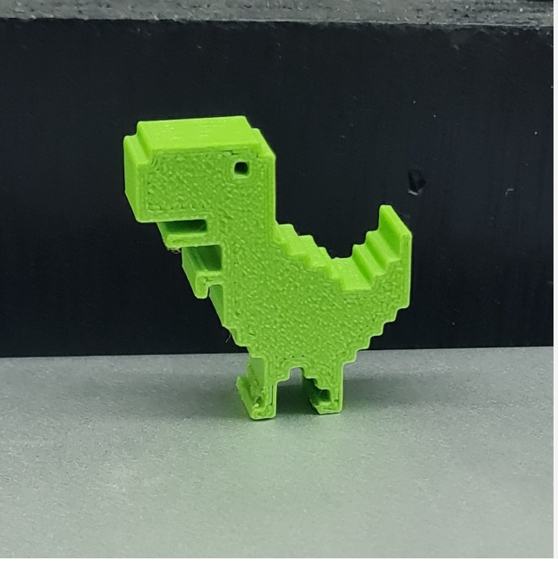 google cromo internet dinosauro remixato by leon stampa arte 2d rex 3D print model - Mito3D