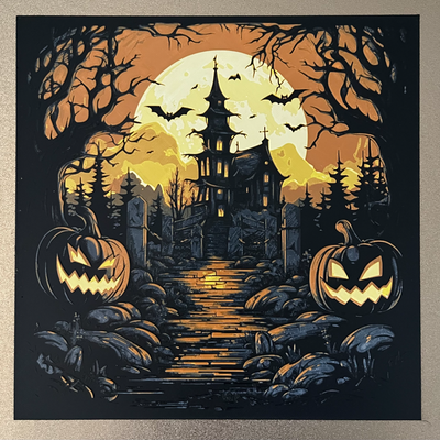 halloween manor filament painting by ian smalley - hueforge art models multicolour haunted house filamentswap hueforged filamentpainting multicolor 3d print model - Mito3D