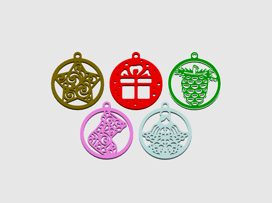 christmas ornament set of 5 - 01 by lilac rage household festivities 2023 ball bauble xmas decoration deccoration decor x-mas ornaments natale natal navidad noel 3d print model - Mito3D