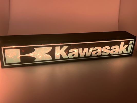 kawasaki lumière boîte signe by miles3d art panneaux logos 3d print model - Mito3D