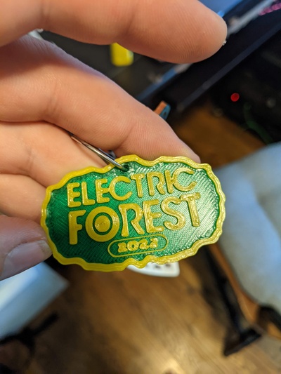 electric forest 22 keychain by tom264360 fashion models musicfestival 3d print model - Mito3D