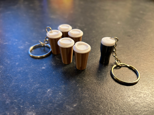 coffee cup keychains by kenprint fashion jewelry keyring keychain key accessory 3d print model - Mito3D
