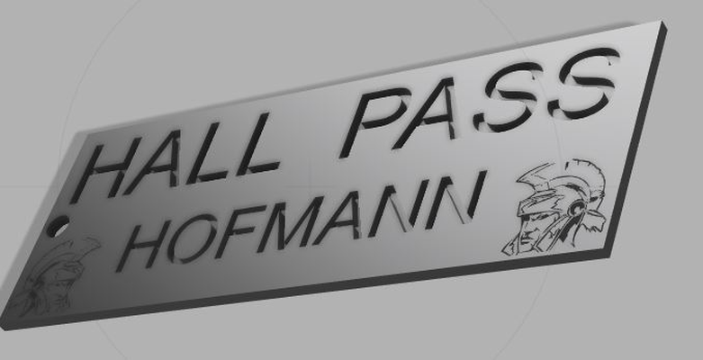hall pass by xtinct art signs & logos 3d print model - Mito3D