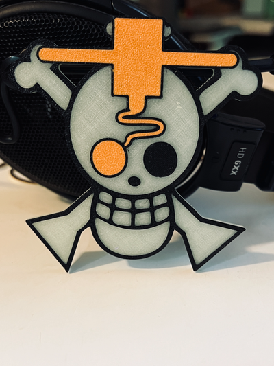 impression by fourmi art panneaux logos concours halloween crâne os pirate 3d print model - Mito3D