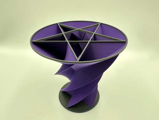 twisted pentacle vase by fyrby additive art models halloween bambu satanic occult 3d print model - Mito3D