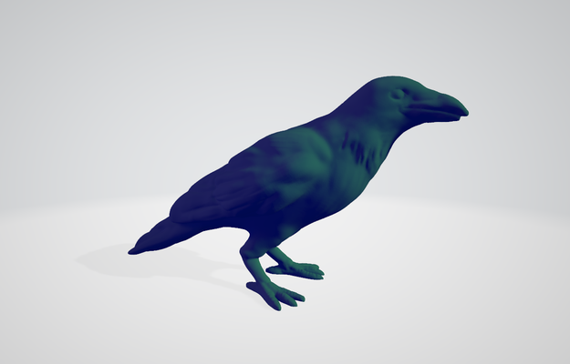 simple crow by idealoding art models halloween bird corn smart supports dark 3d print model - Mito3D