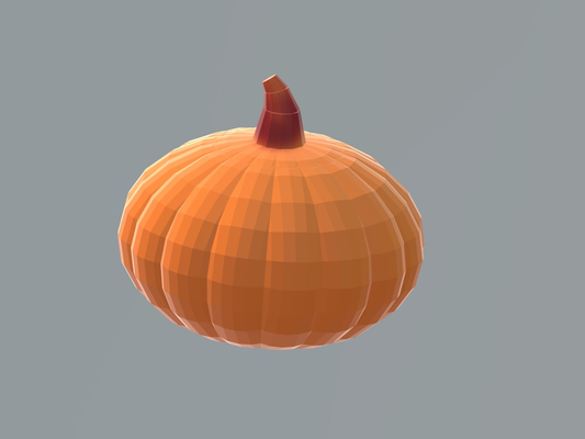 poly pumpkin by idealoding art models decoration fall spice orange halloween 2023 3d print model - Mito3D