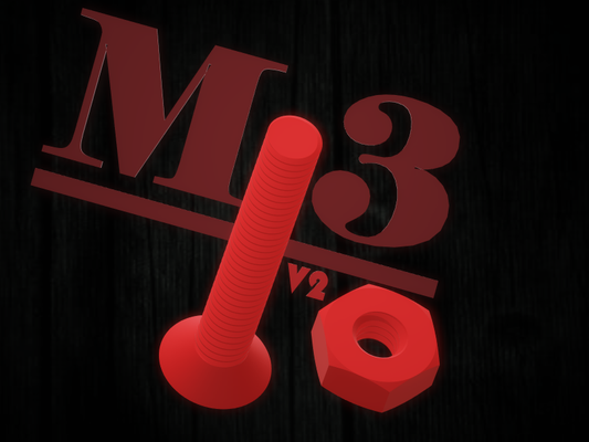 m3 avellanado tornillo 3 28mm nuez lavadora v2 by leo w8 pasatiempo bricolaje diy tornillos empulgueras screws3d nueces tuercas colección rápido prueba 3d print model - Mito3D