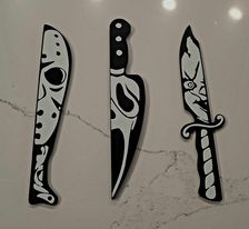 3 orrore coltelli coltello by giardino dietro casa creazioni arte 2d chucky urlare urlafantasma pelle viso venerdì 13th assassini halloween 2023 3D print model - Mito3D