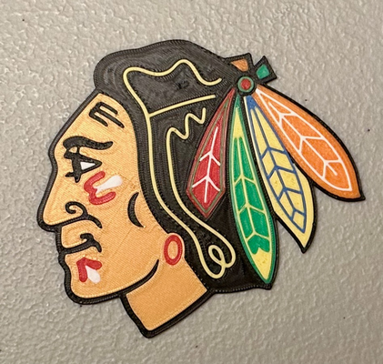 renkli chicago blackhawks logo mıknatıs by vay sanat 2d 3d print model - Mito3D
