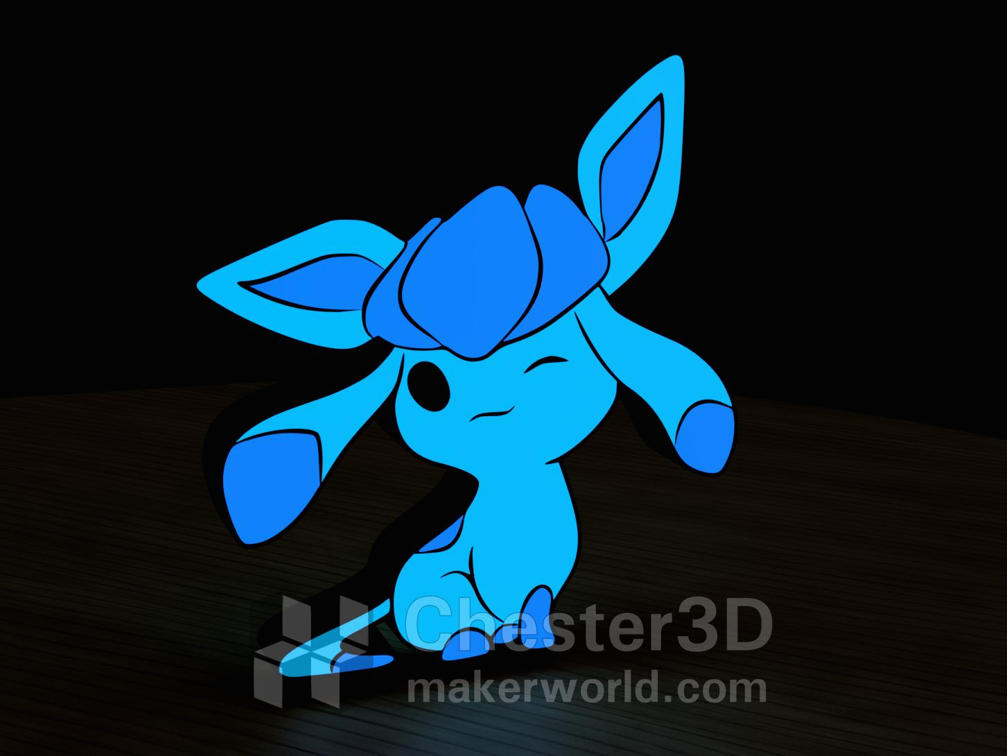 glaceon pokemon led lamba by chester3d ev halkı dekor hediye noel renk lambalar p1s ledler p1p ışık hafif kutu nintendo renkli dekorasyon lamba kutusu led cadılar bayramı 2023 doğum günü pikaçu dekoru mario mini ams a1 şerit 3D print model - Mito3D