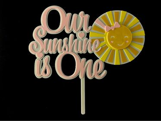 sunshine is one cake topper by stacybraun31 household festivities birthday 3d print model - Mito3D